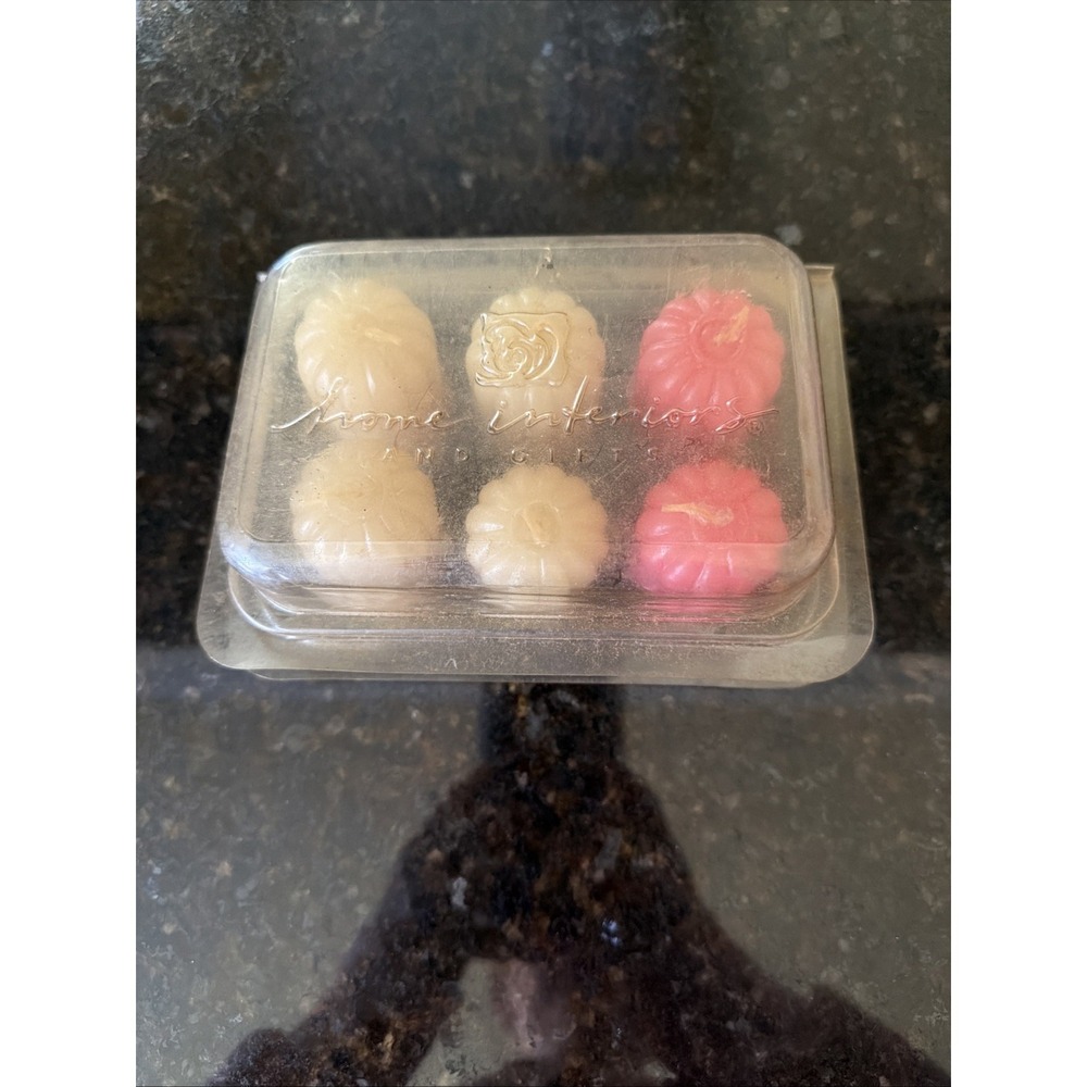Home Interiors Votive Candles‎ Pink Cream Scented Vintage Textured NEW 6 Candles